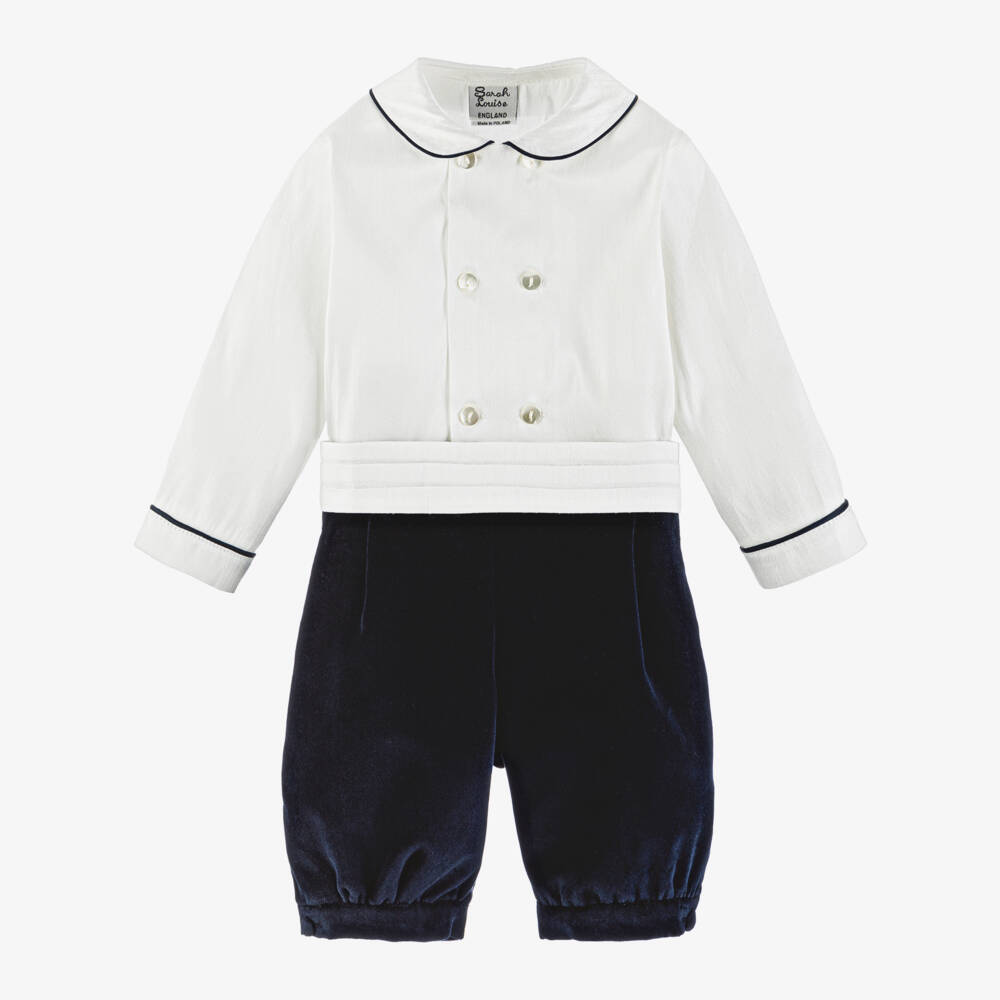 Sarah Louise-Роскошный бархатный комплект шорт для мальчиков | Childrensalon Outlet