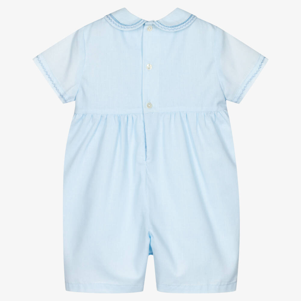 Sarah Louise-Boys Pale Blue Hand-Smocked Shortie | Childrensalon Outlet