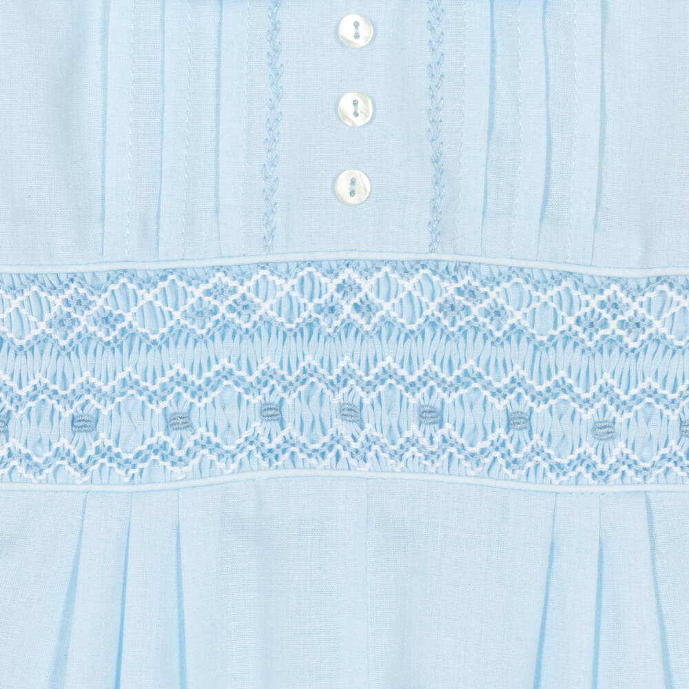 Sarah Louise-Boys Pale Blue Hand-Smocked Shortie | Childrensalon Outlet