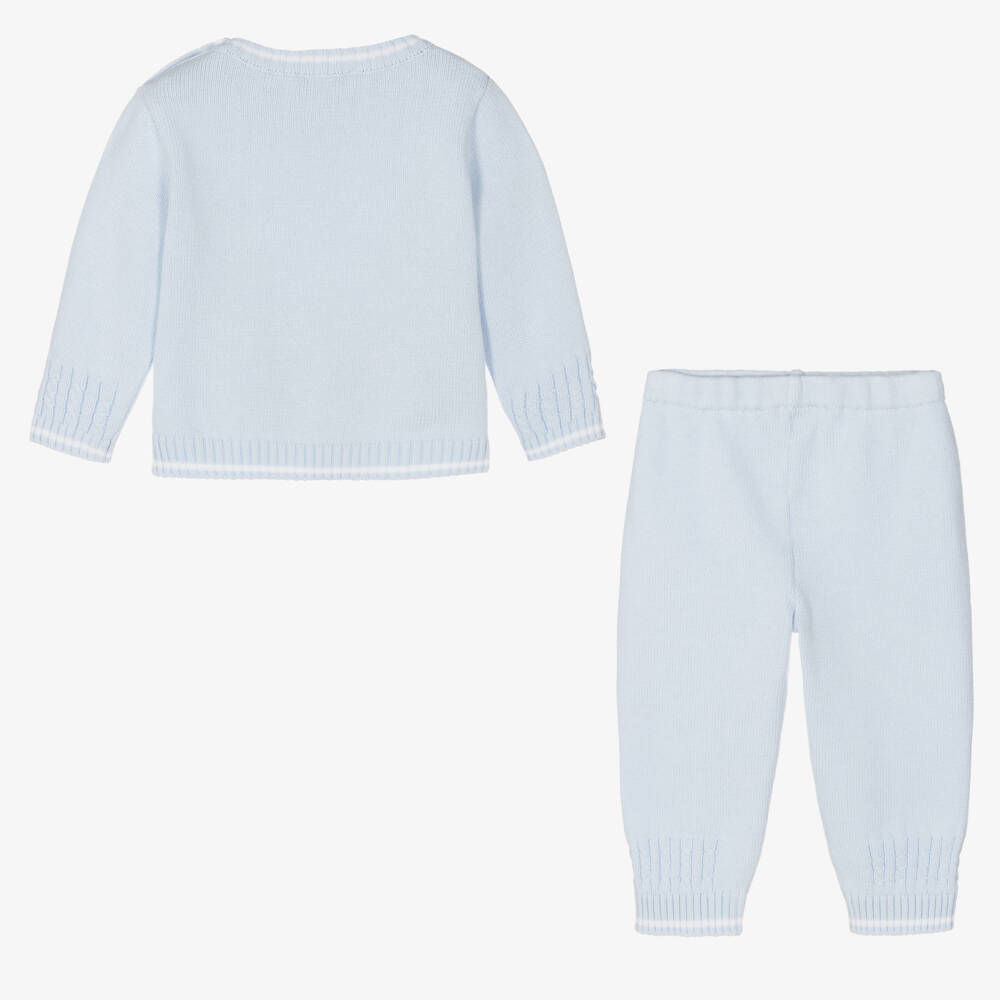 Sarah Louise-Boys Pale Blue Knit Ensemble | Childrensalon Outlet