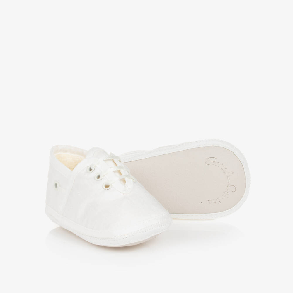 Sarah Louise-Boys Silk Feel Ivory Pre-Walkers | Childrensalon Outlet
