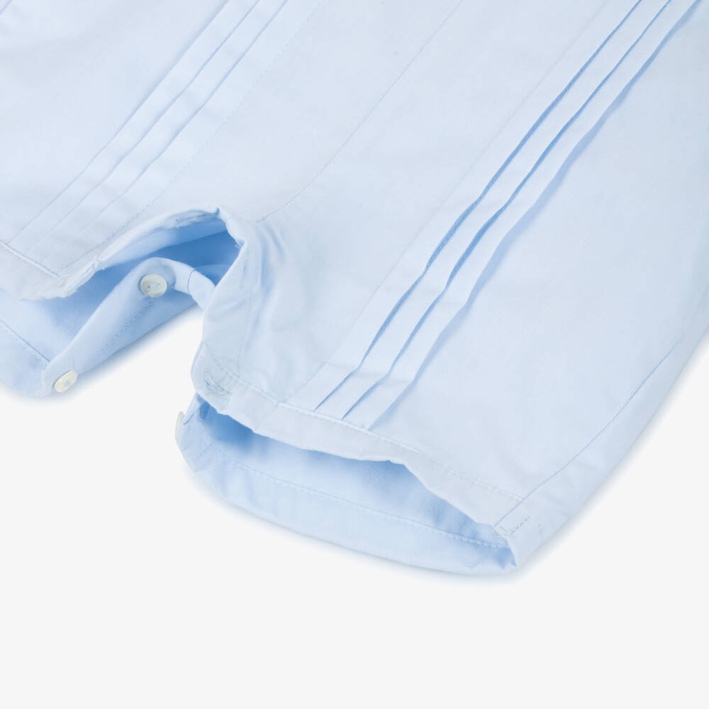 Sarah Louise-Boys' Sky Pintuck Romper Delight | Childrensalon Outlet