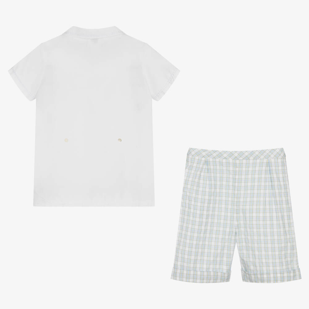 Sarah Louise Boys Blue & White Knitted 2 Piece Set main image 1