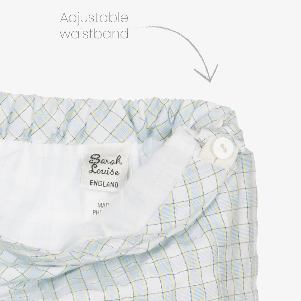 Sarah Louise - Boys White & Blue Buster Suit | Childrensalon Outlet