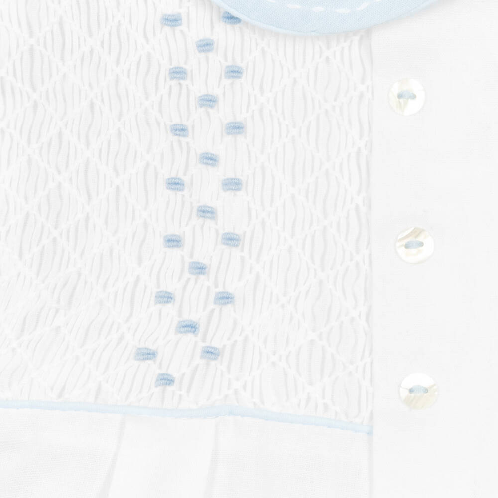 Sarah Louise-Boys White & Blue Shorts Set | Childrensalon Outlet