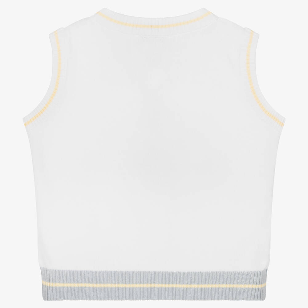 Boys white sweater vest on sale