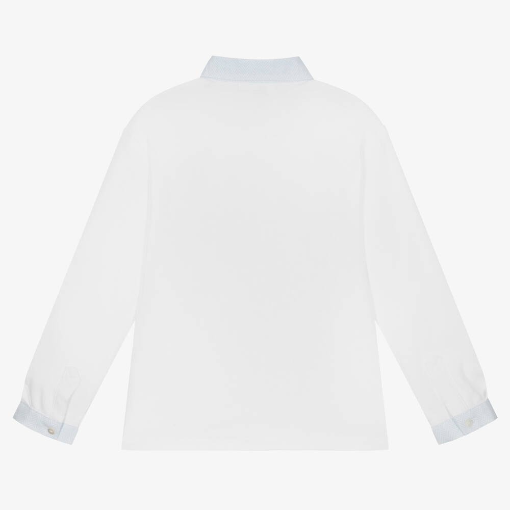 Sarah Louise-Boys White Cotton Jersey Shirt | Childrensalon Outlet