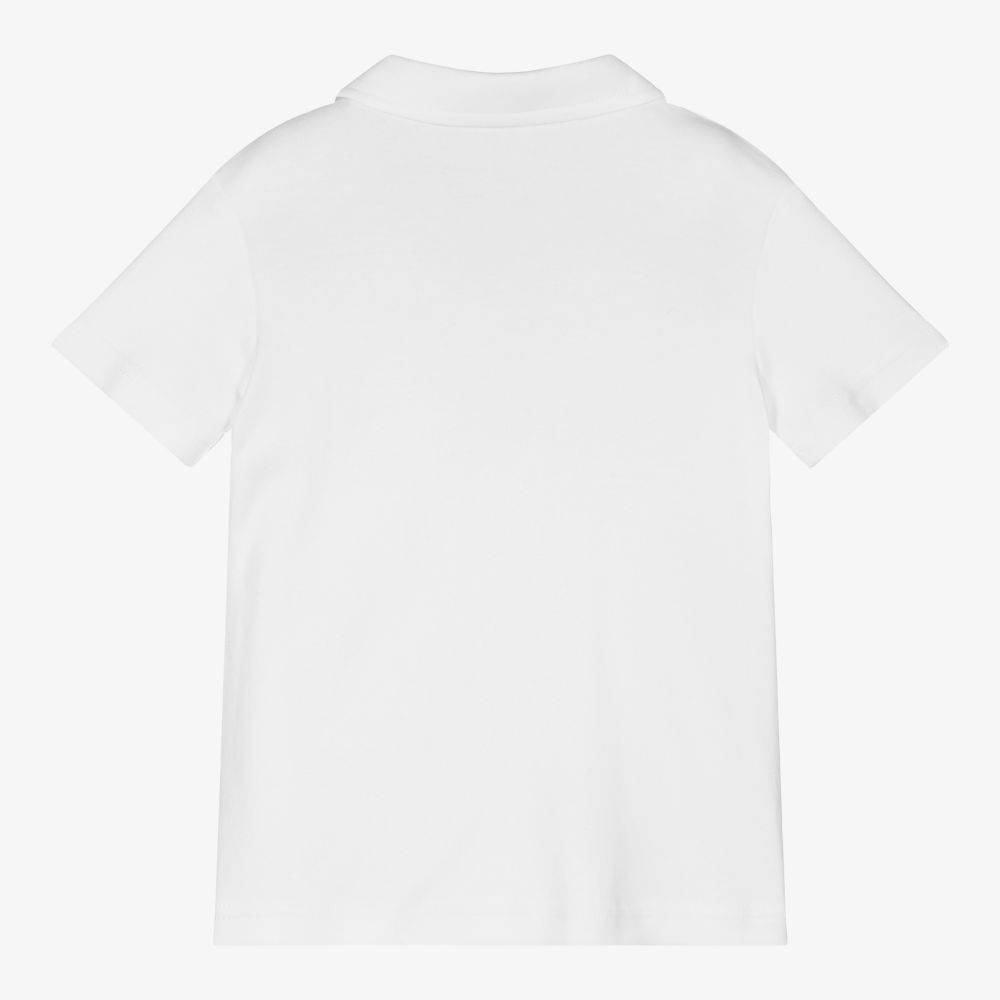 Sarah Louise-Boys White Cotton Polo Shirt | Childrensalon Outlet