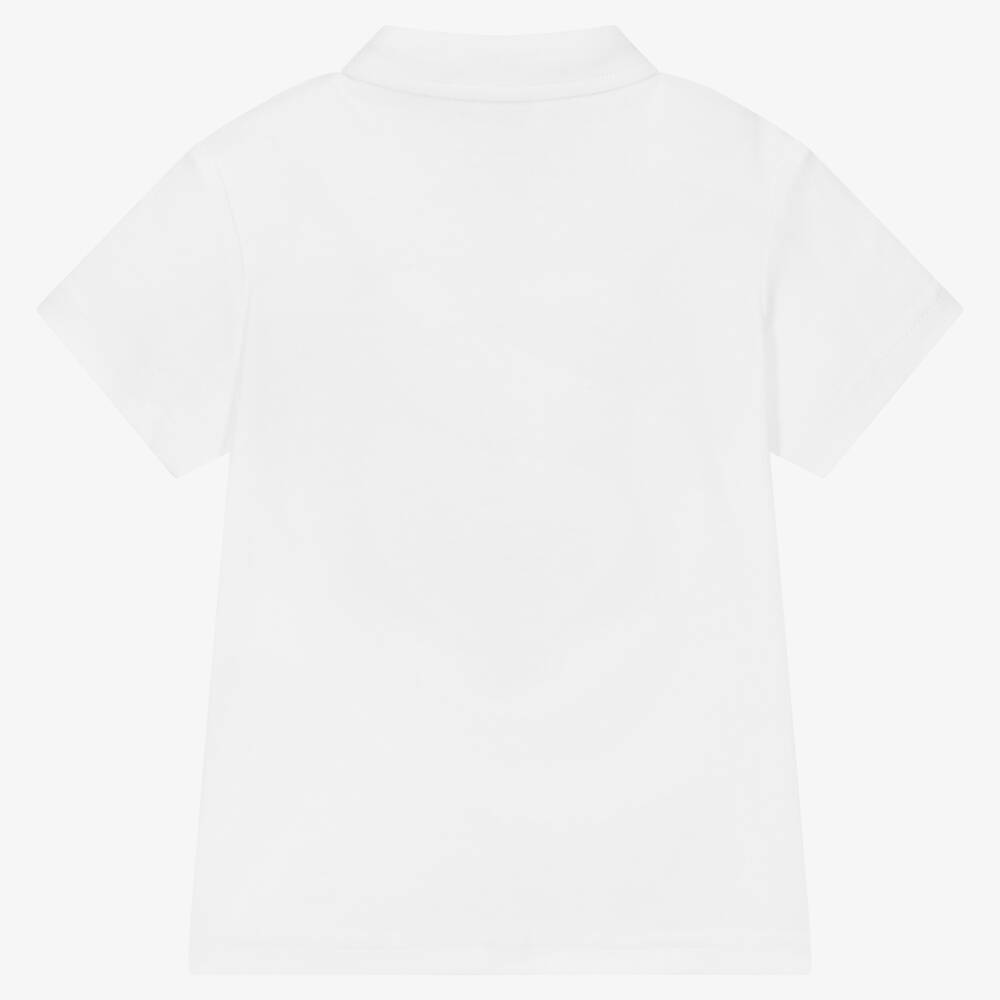 Sarah Louise-Boys White Cotton Polo Shirt | Childrensalon Outlet