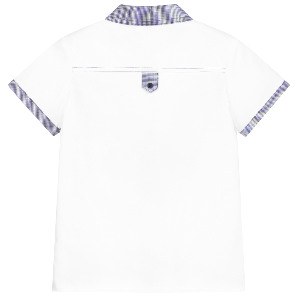 Sarah Louise-Boys White Cotton Shirt | Childrensalon Outlet