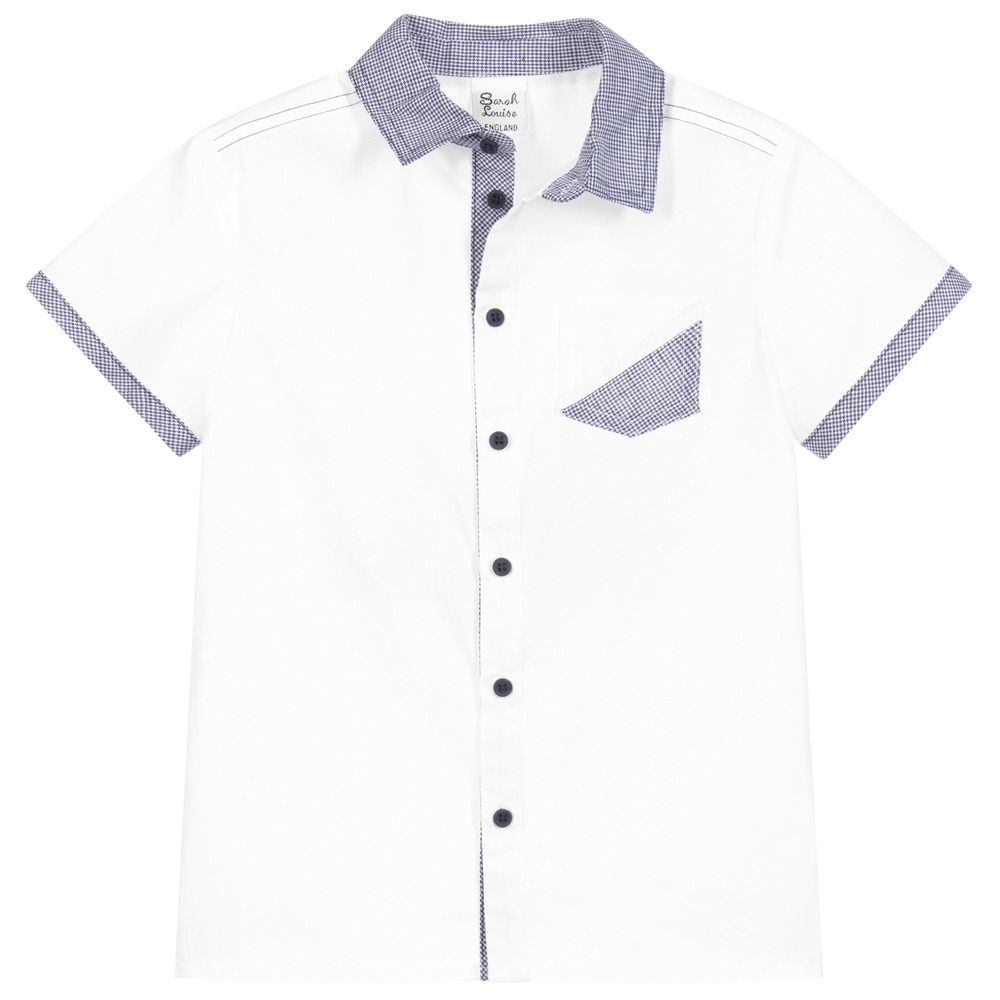 Sarah Louise-Boys White Cotton Shirt | Childrensalon Outlet