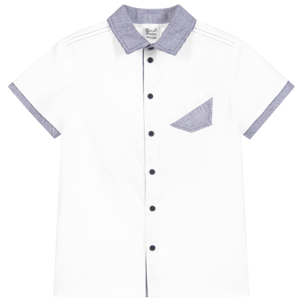 Sarah Louise - Boys White Cotton Shirt | Childrensalon