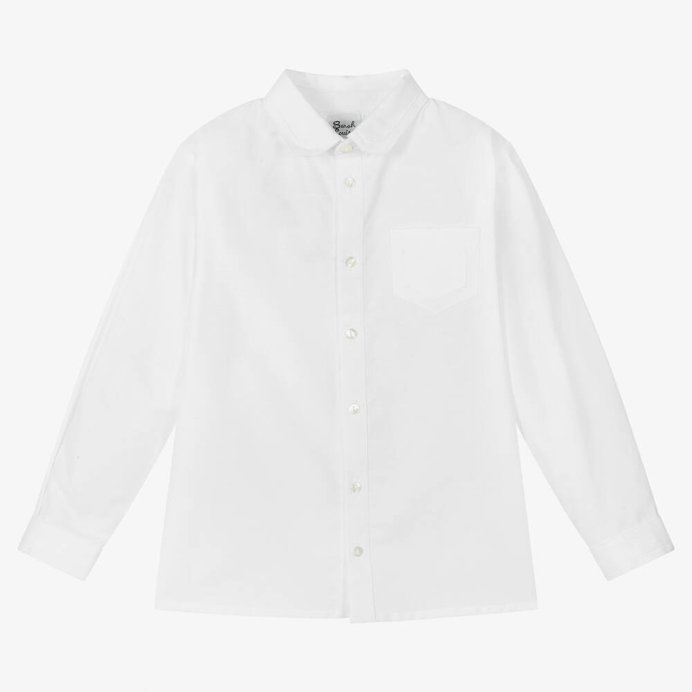 Sarah Louise - Boys White Cotton Shirt | Childrensalon