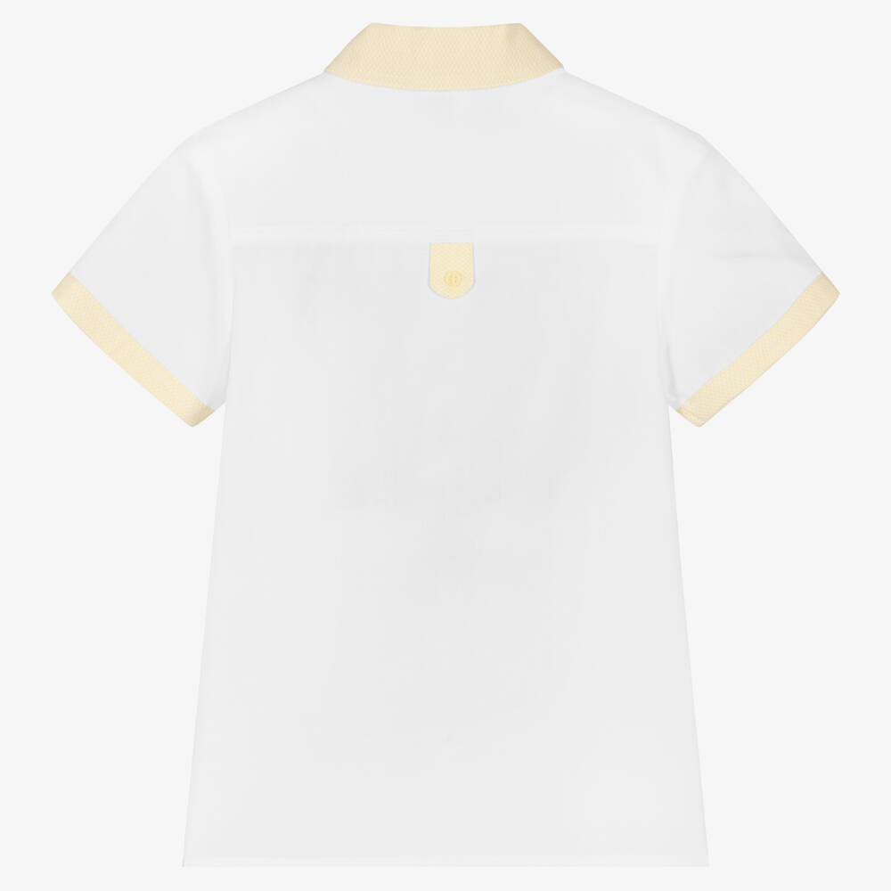 Sarah Louise-Boys White Cotton Shirt | Childrensalon Outlet