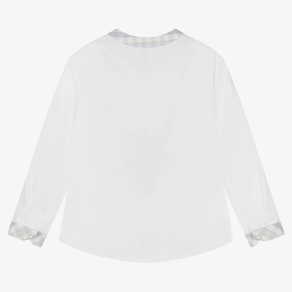 Sarah Louise-Boys White Cotton Shirt  | Childrensalon Outlet