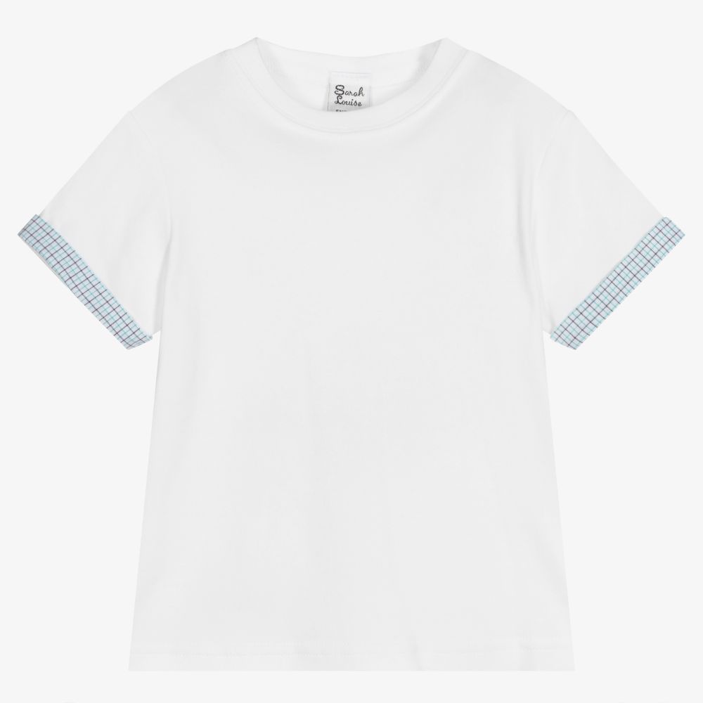 Sarah Louise-Boys White Cotton T-Shirt | Childrensalon Outlet