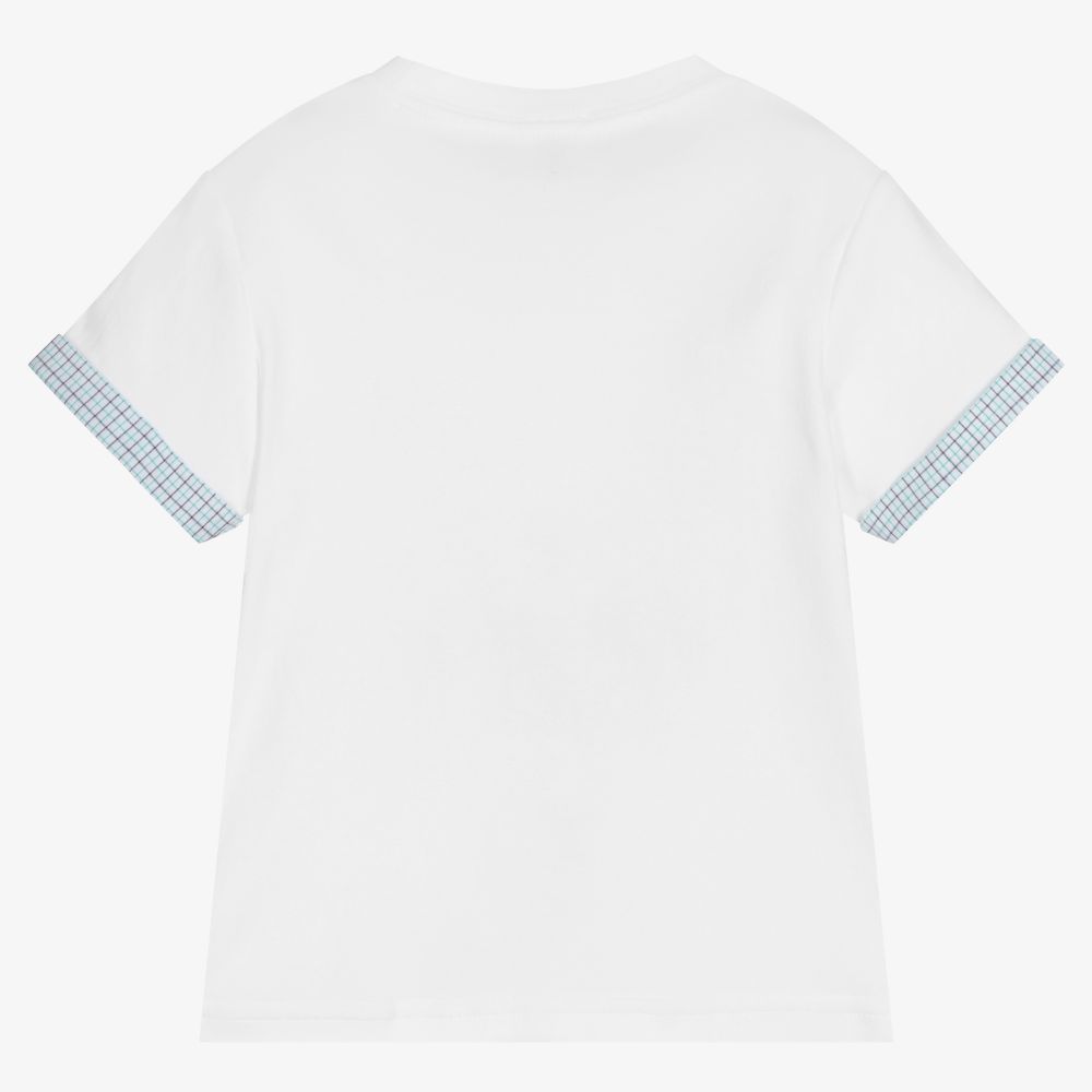 Sarah Louise-Boys White Cotton T-Shirt | Childrensalon Outlet