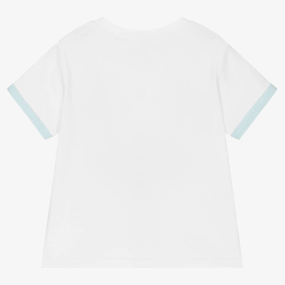 Sarah Louise-Boys White Cotton T-Shirt | Childrensalon Outlet