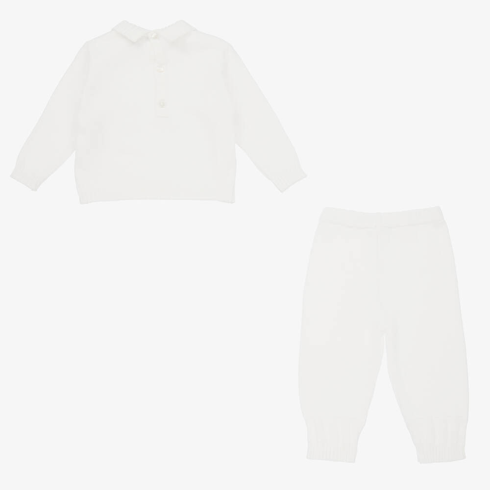 Sarah Louise-Boys White Cotton Trouser Set | Childrensalon Outlet