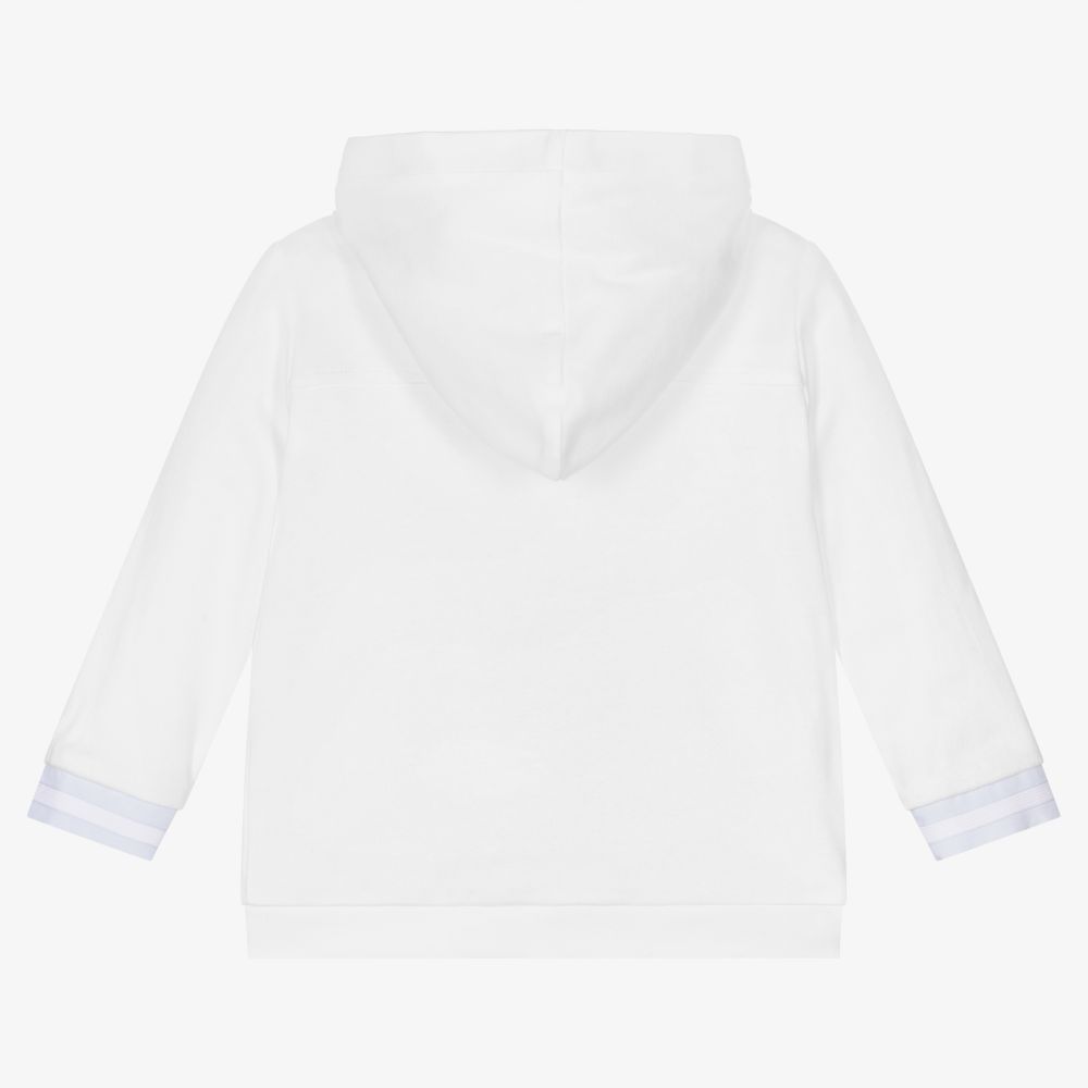 Sarah Louise-Boys White Hooded Zip-Up Top | Childrensalon Outlet