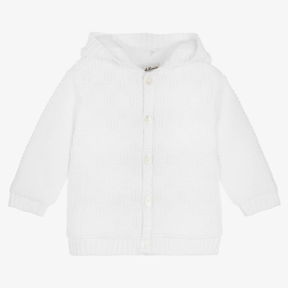 Sarah Louise - Boys White Knitted Jacket | Childrensalon