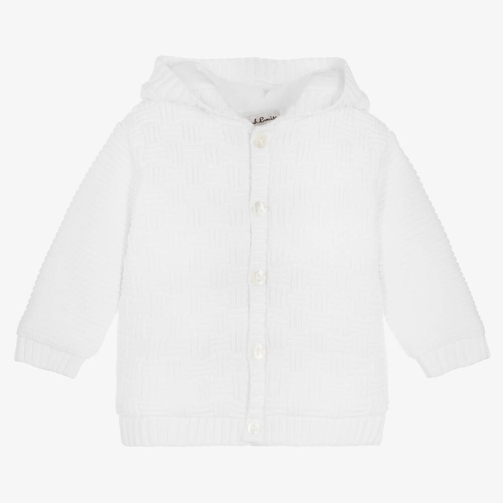 Sarah Louise - Blouson blanc en maille garçon | Childrensalon