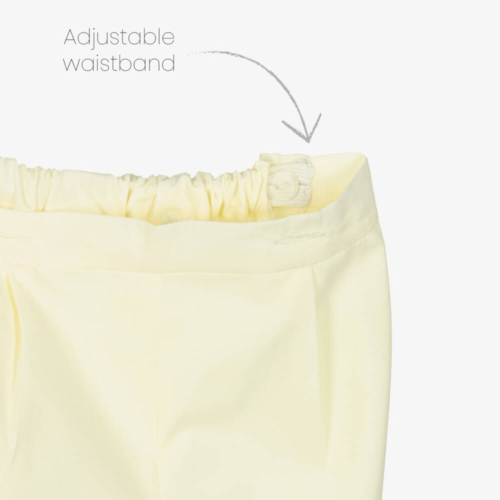 Sarah Louise-Boys White & Yellow Cotton Hand-Smocked Buster Suit | Childrensalon Outlet