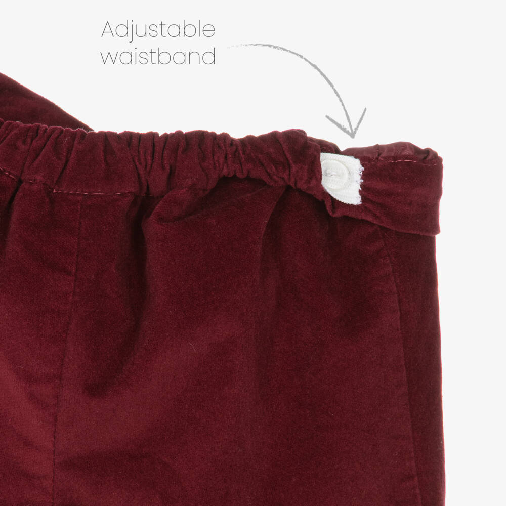 Sarah Louise-Exclusive Ivory & Burgundy Velvet Buster Suit | Childrensalon Outlet