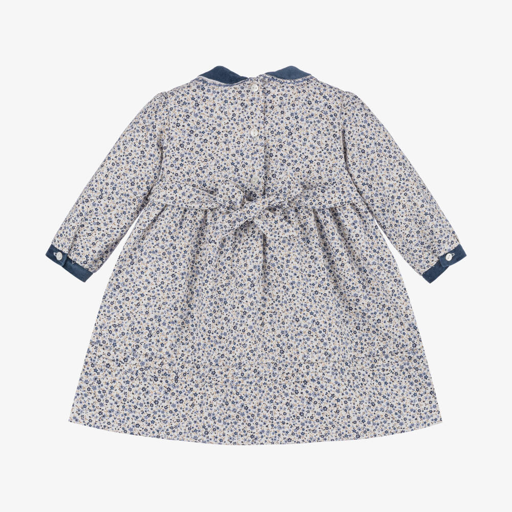 Sarah Louise-Girls Azure Floral Hand-Smocked Dress | Childrensalon Outlet