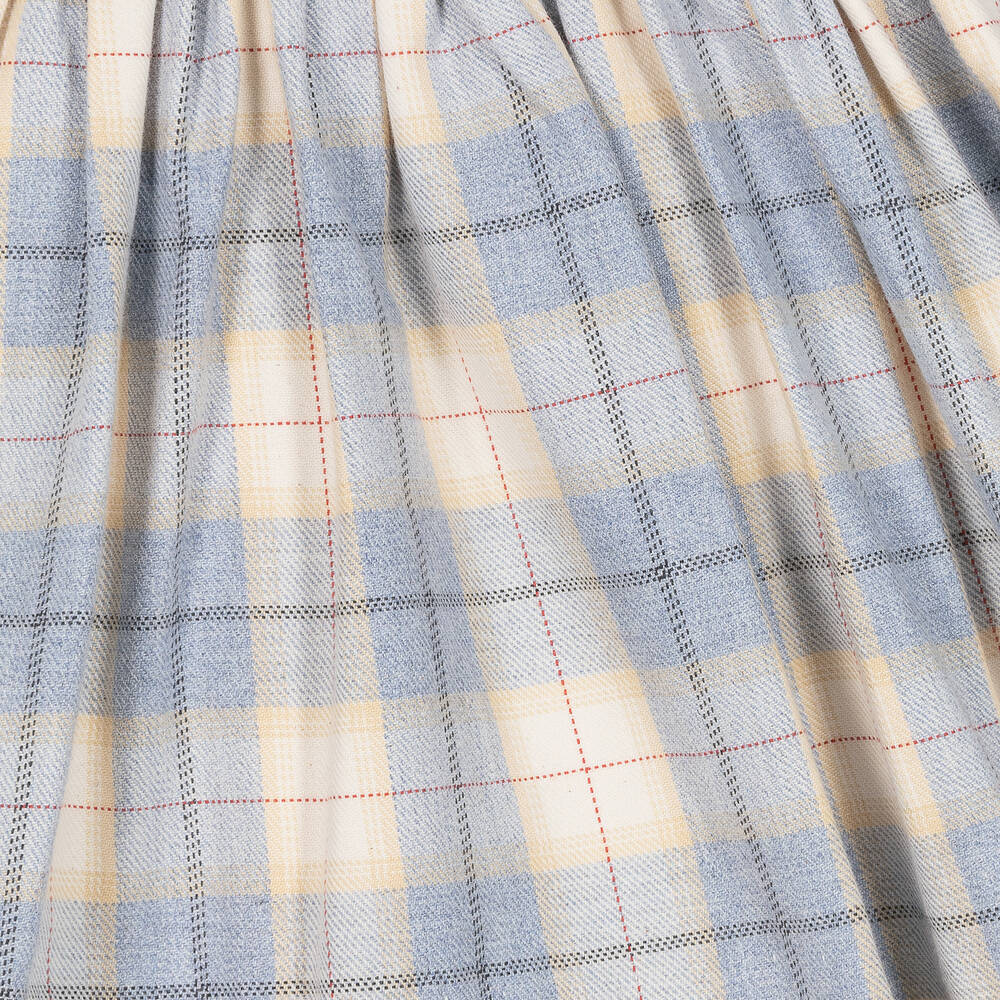 Sarah Louise-Girls Blue & Beige Checked Dress | Childrensalon Outlet