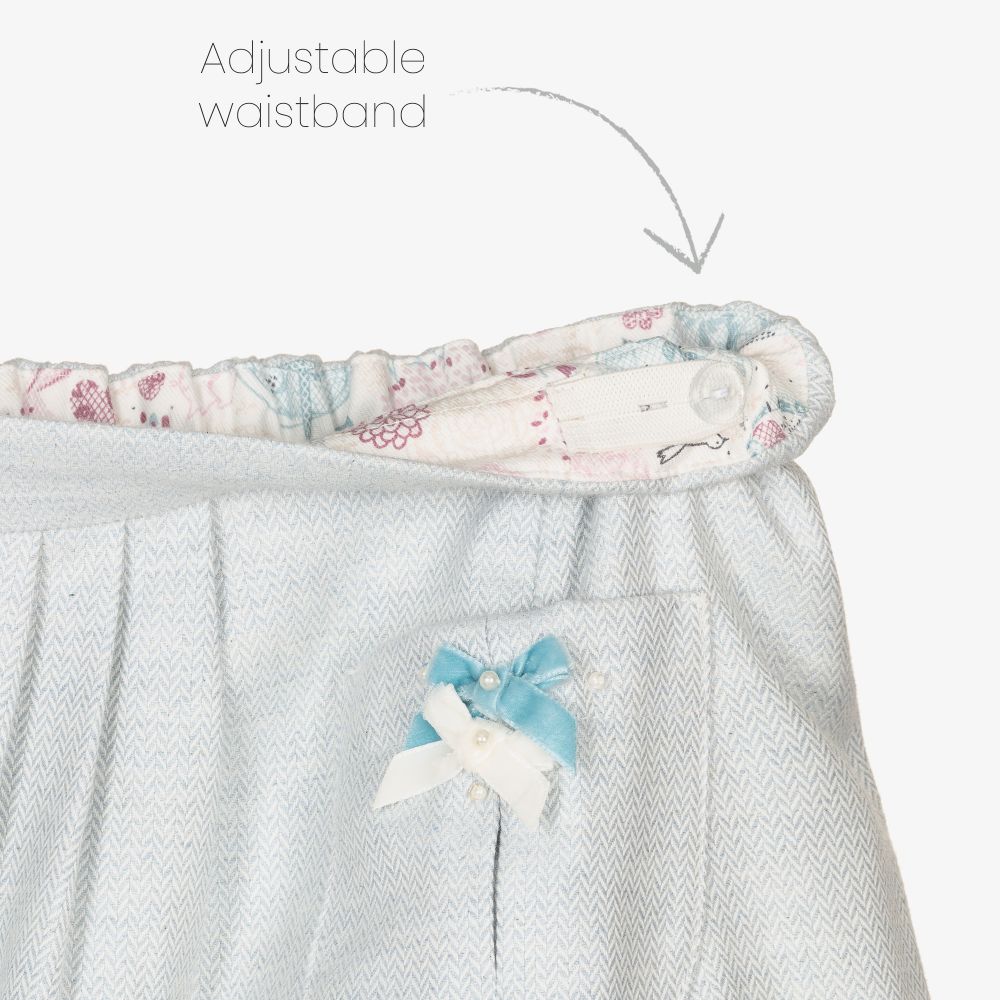 Sarah Louise-Girls Blue Coton Blend Skirt | Childrensalon Outlet
