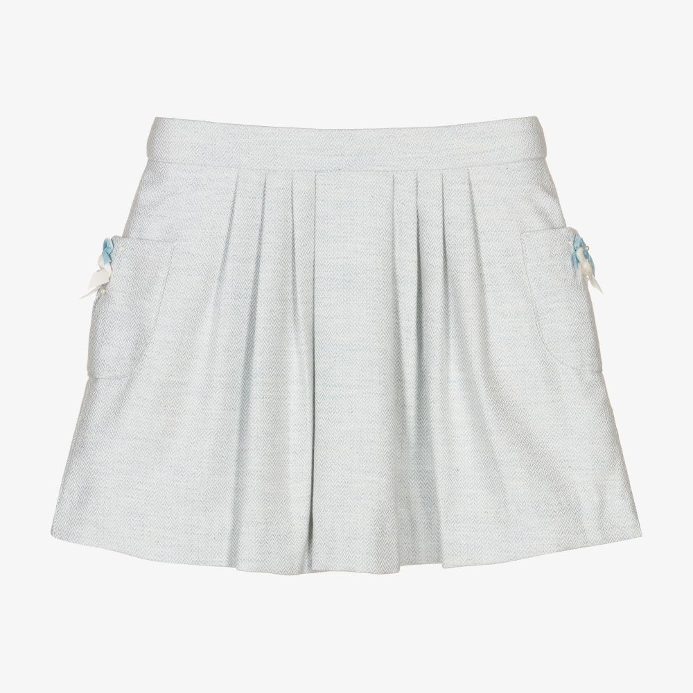 Sarah Louise - Girls Blue Coton Blend Skirt | Childrensalon