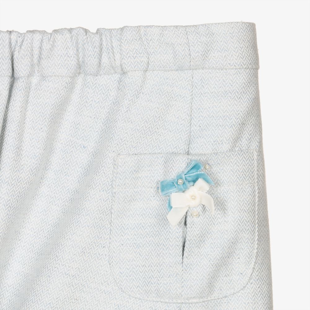 Sarah Louise-Girls Blue Coton Blend Skirt | Childrensalon Outlet