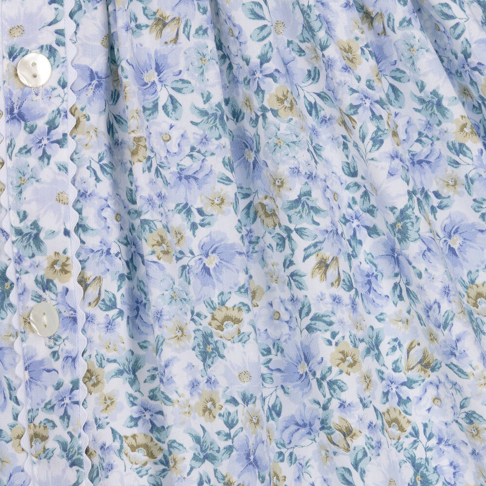 Sarah Louise-Голубое хлопковое платье в цветочек | Childrensalon Outlet