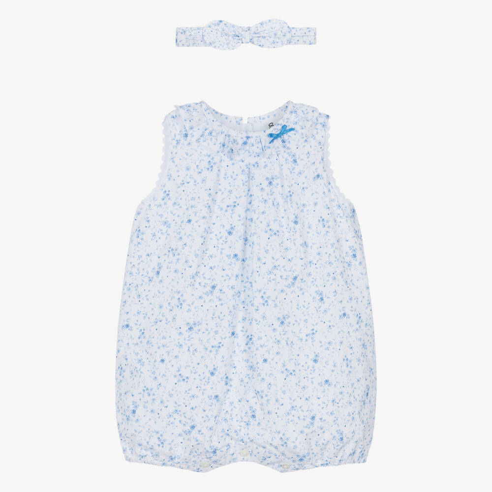 Sarah Louise-Синий цветочный комплект для девочек | Childrensalon Outlet
