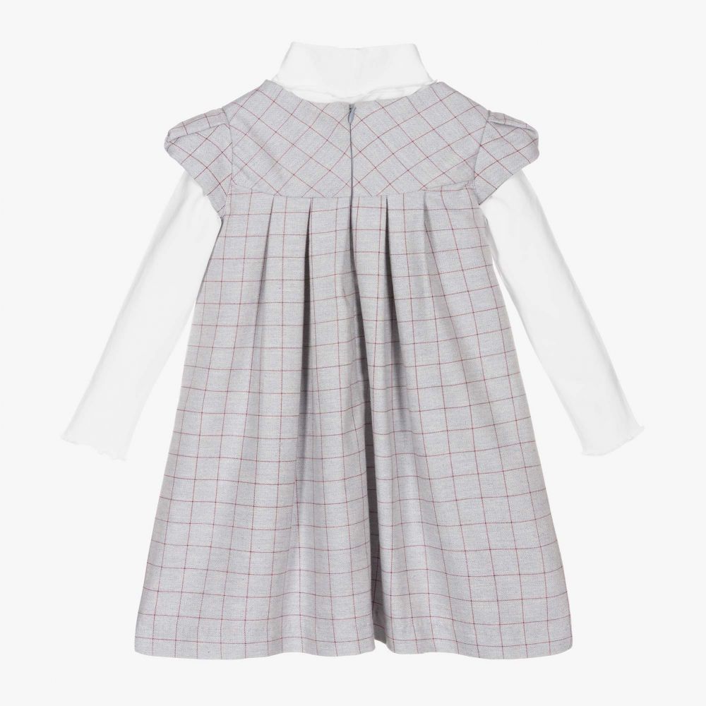 Sarah Louise-Girls Blue Pinafore Dress Set  | Childrensalon Outlet