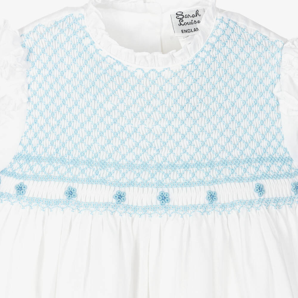 Sarah Louise-Платье синий и белый для девочек со сборками | Childrensalon Outlet