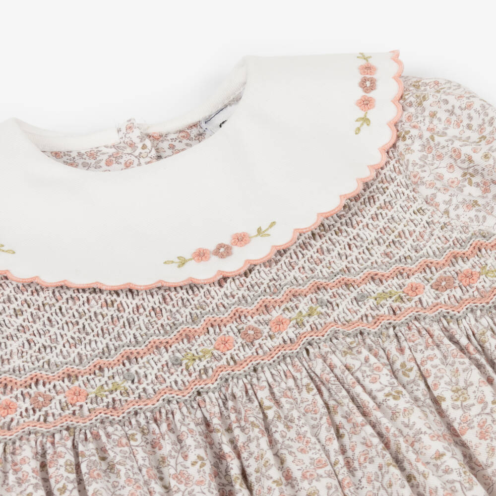 Sarah Louise-Girls Blush Floral Smocked Dress | Childrensalon Outlet