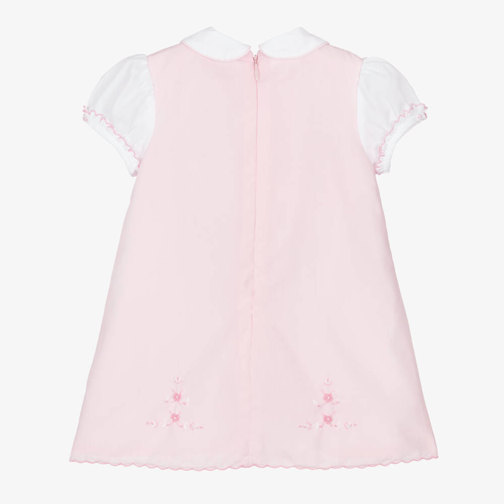 Sarah Louise-Платье из хлопка с ручной вышивкой для девочек в розовом цвете | Childrensalon Outlet