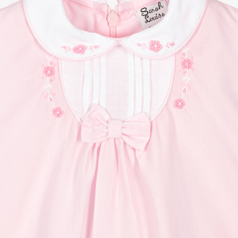 Sarah Louise-Платье из хлопка с ручной вышивкой для девочек в розовом цвете | Childrensalon Outlet