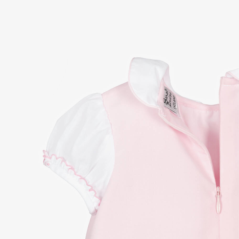 Sarah Louise-Платье из хлопка с ручной вышивкой для девочек в розовом цвете | Childrensalon Outlet