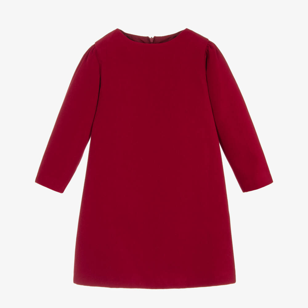 Sarah Louise-Girls Burgundy Velveteen Smocked Dress | Childrensalon Outlet