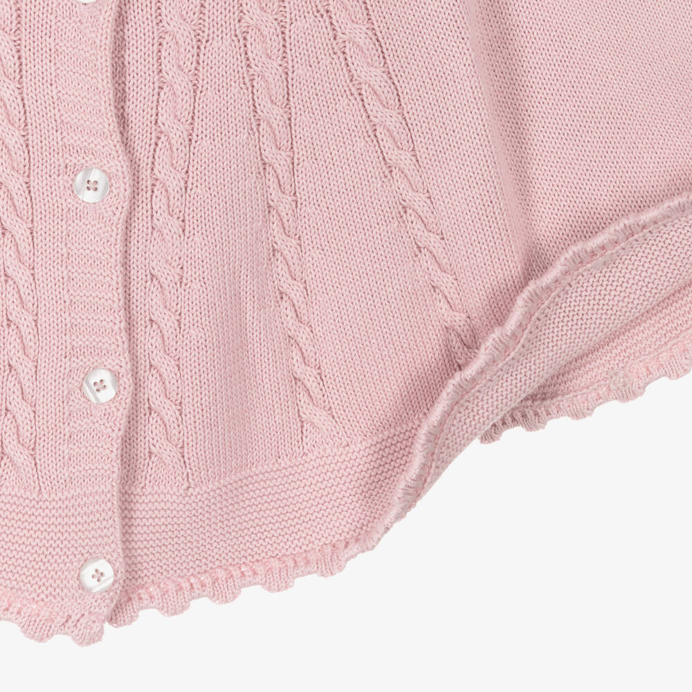 Sarah Louise-Розовый хлопковый вязаный кейп для девочек | Childrensalon Outlet