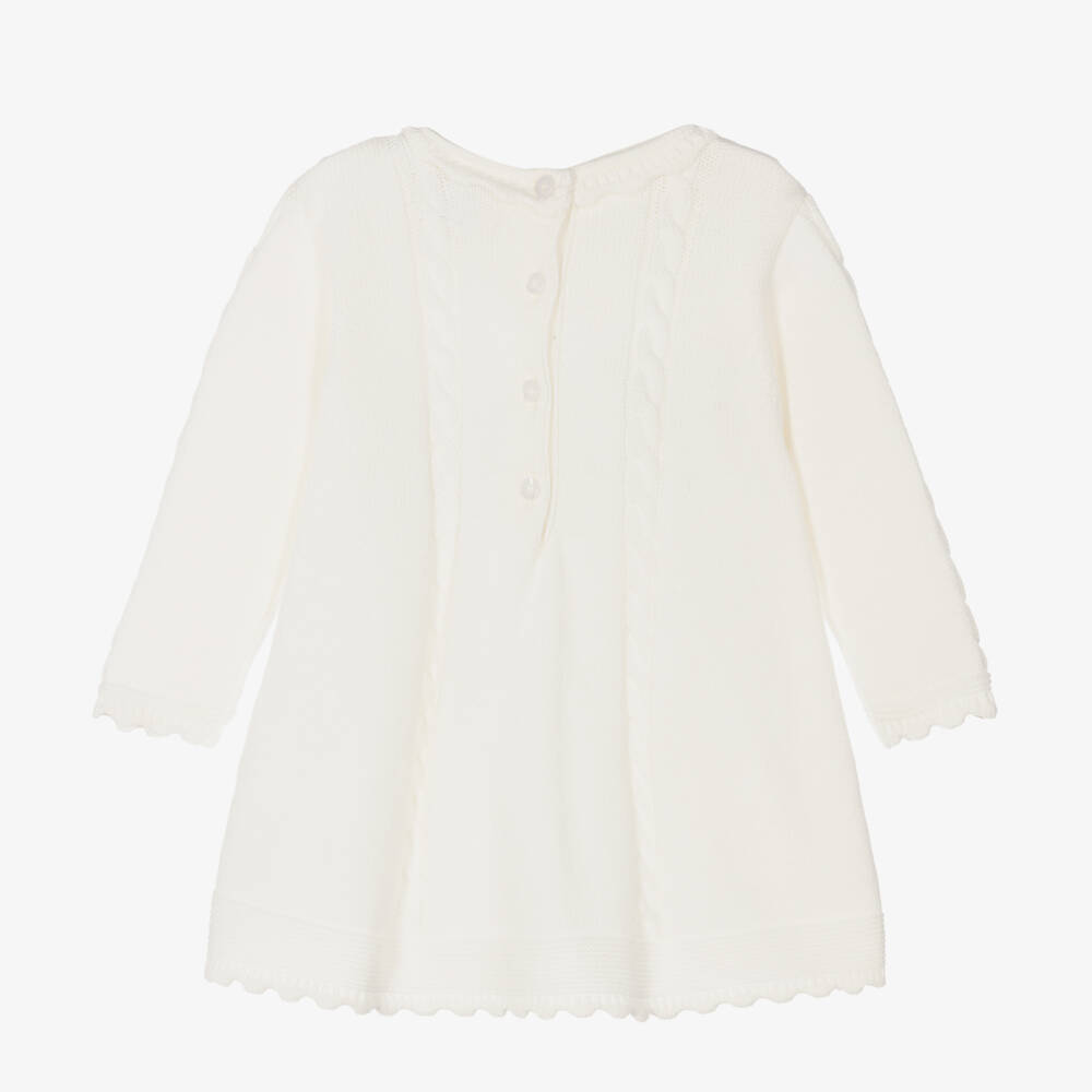 Sarah Louise-Girls Cream Cable Knit Dress | Childrensalon Outlet