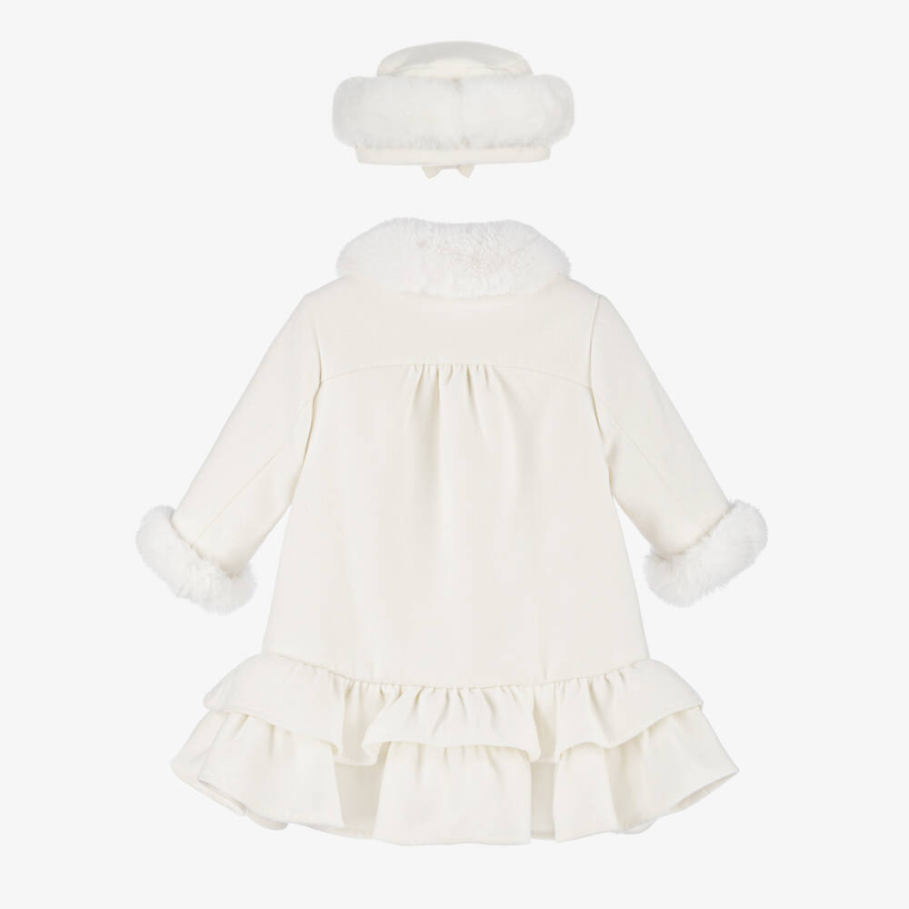 Sarah Louise-Girls Elegant Ivory Outerwear Ensemble | Childrensalon Outlet
