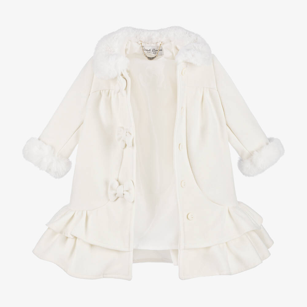 Sarah Louise-Girls Elegant Ivory Outerwear Ensemble | Childrensalon Outlet