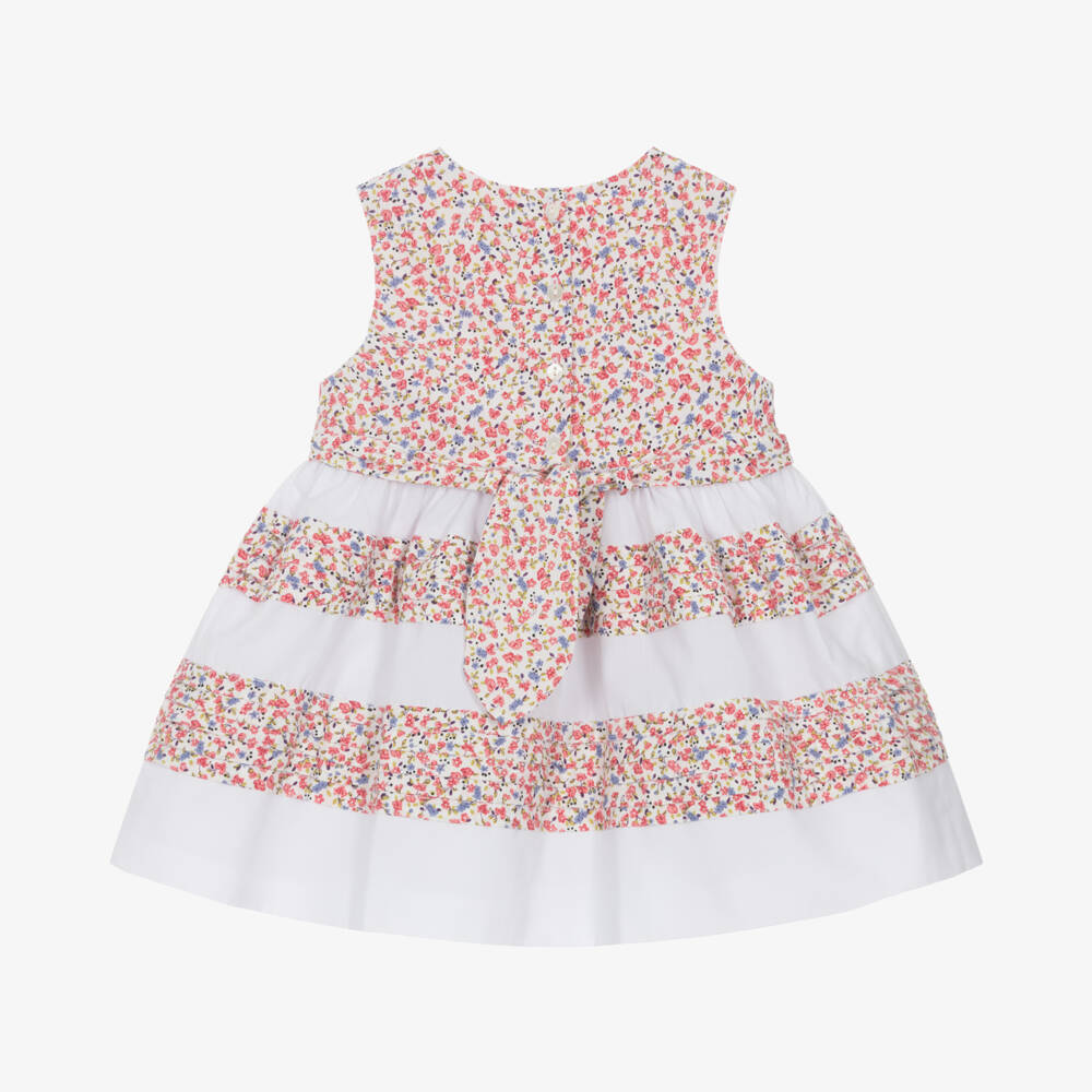 Sarah Louise-Элегантное красно-белое платье с цветами для девочек | Childrensalon Outlet