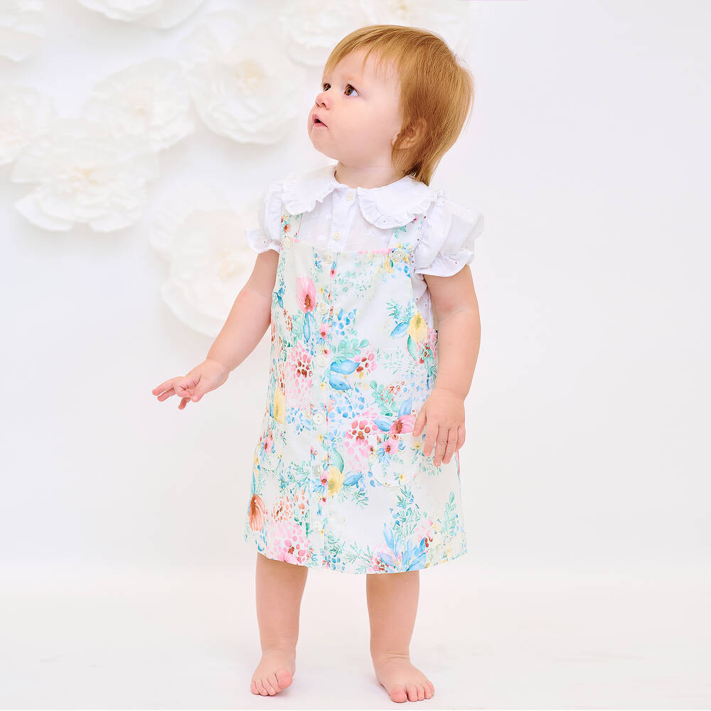 Sarah Louise-Girls Floral Cotton Dress Set | Childrensalon Outlet
