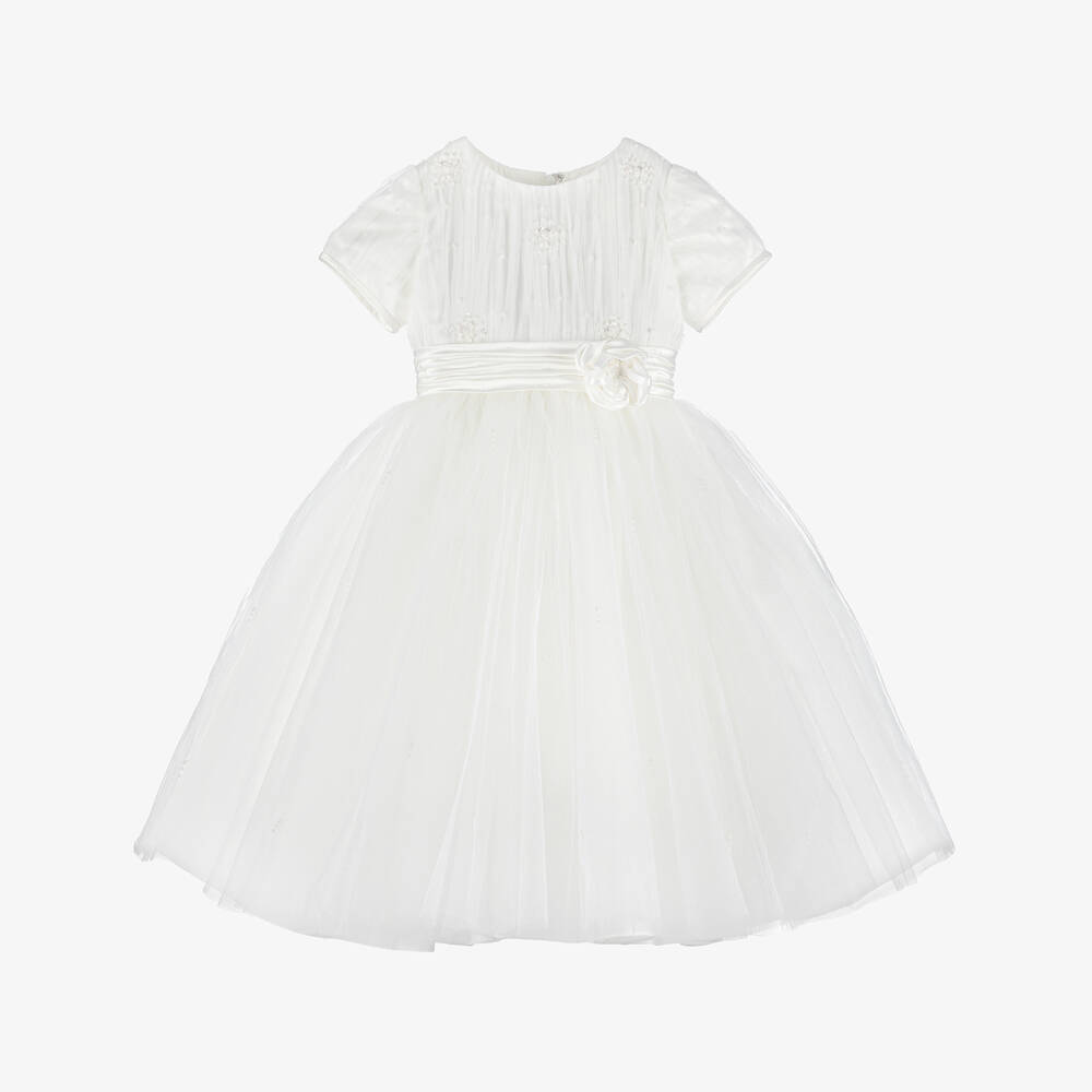 Sarah Louise-Girls Ivory Beaded Tulle Dress | Childrensalon Outlet