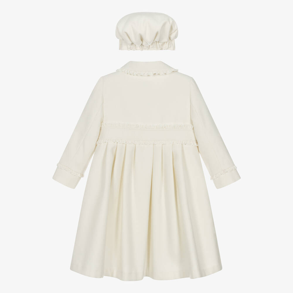 Sarah Louise-Girls Ivory Coat & Hat Set | Childrensalon Outlet